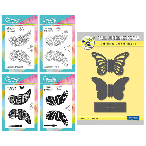 A Kaleidoscope of Small Butterflies A7 Stamp, Mask & Dies Collection