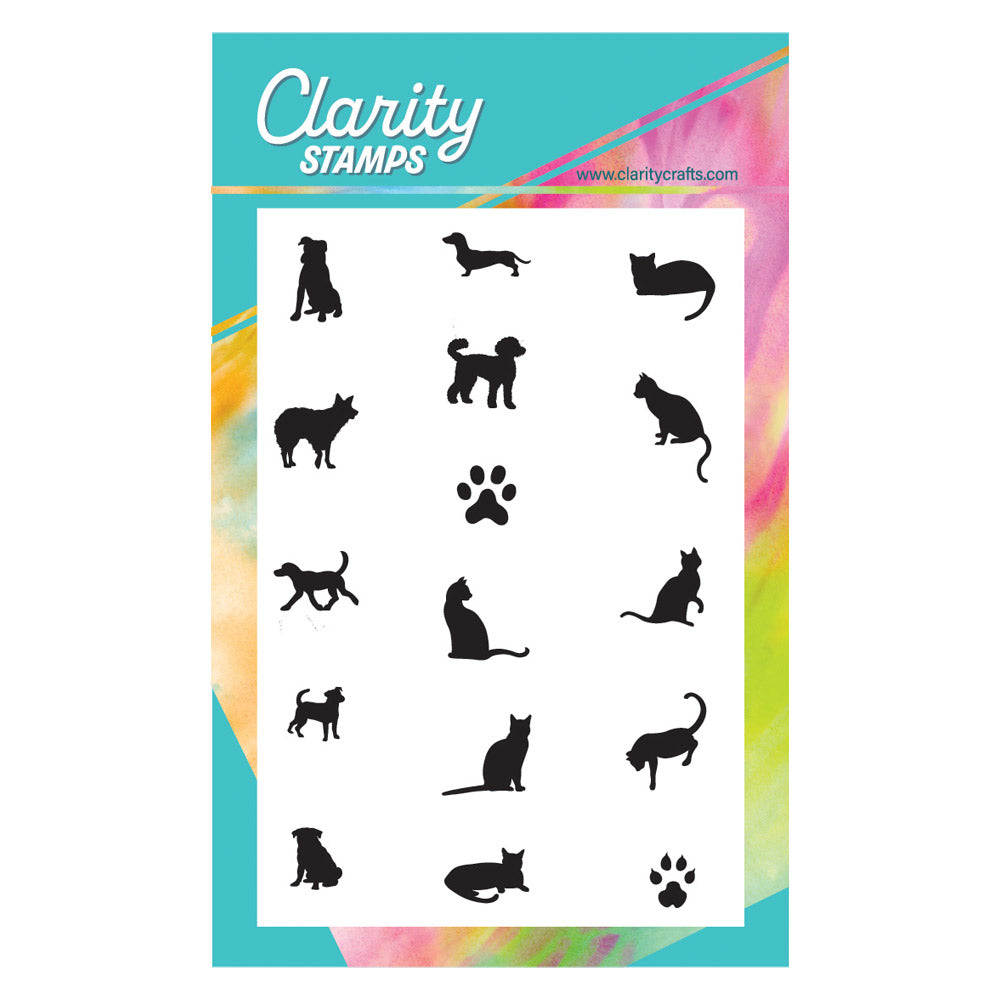 Cats & Dogs Silhouette Miniatures A6 Stamp Set