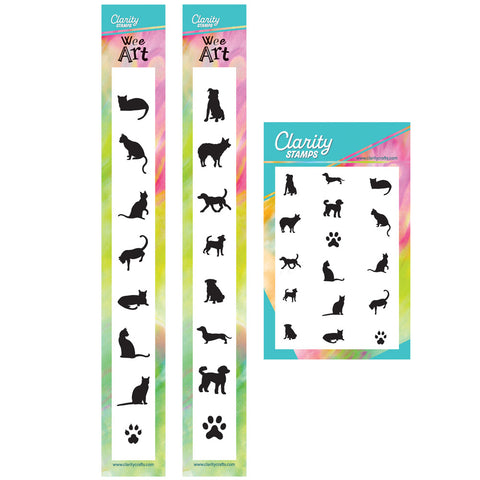 Wee & Miniature Cats & Dogs Silhouettes Stamp Collection