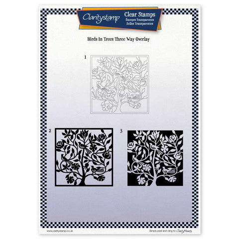 Birds In a Tree - Three Way Overlay A4 Stamp Set