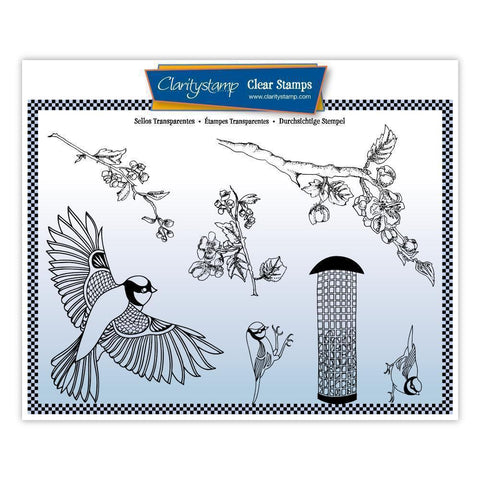 Garden Birds & Cherry Blossom A5 Stamp & Mask Set