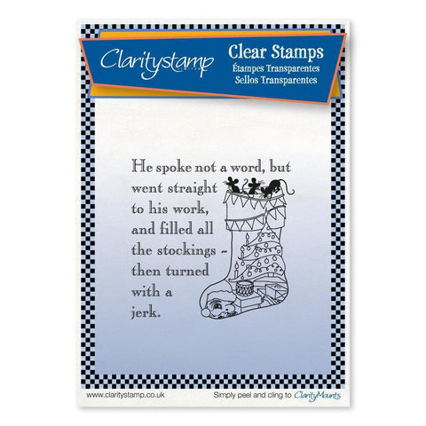 Twas the Night 12 - Bunting Stocking - Fine Line A6 Stamp
