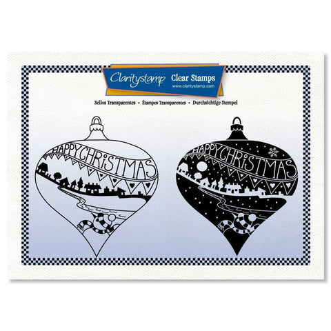 Barbara's Happy Christmas Bauble - Two Way Overlay A5 Stamp & Mask Set