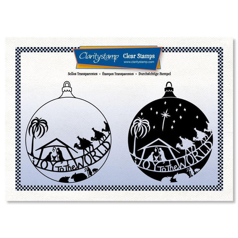 Barbara's Joy to the World Bauble - Two Way Overlay A5 Stamp & Mask Set