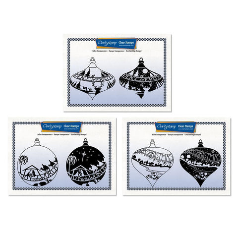 Barbara's Christmas Baubles - Two Way Overlay A5 Stamp & Mask Collection
