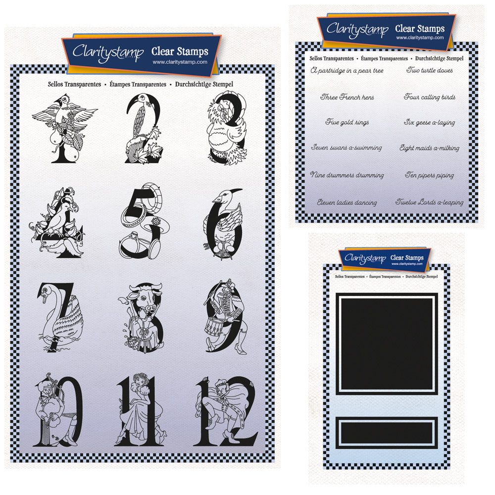 Bijou Barbara's 12 Days of Christmas, Verses & Backdrop Stamp Collection