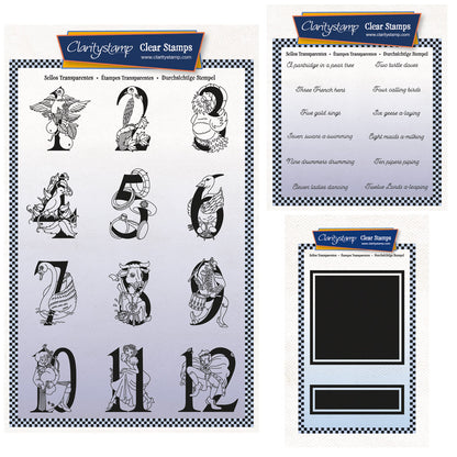 Bijou Barbara's 12 Days of Christmas, Verses & Backdrop Stamp Collection