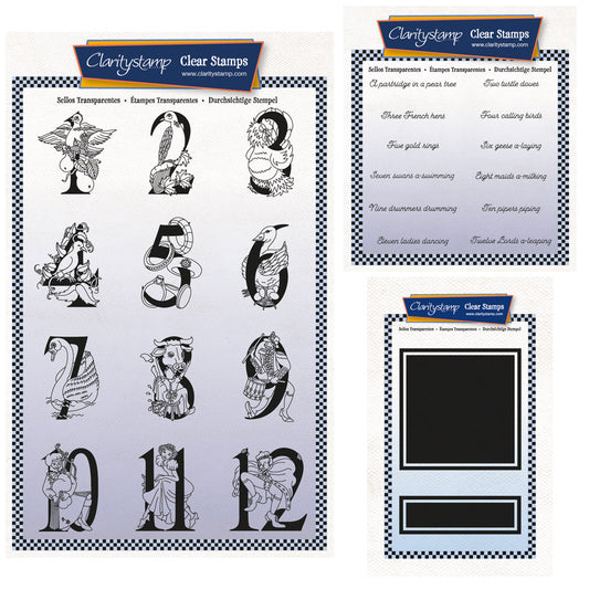 Bijou Barbara's 12 Days of Christmas, Verses & Backdrop Stamp Collection