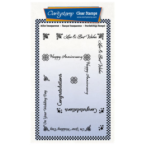 Celebration Text Corners A6 Stamp Set