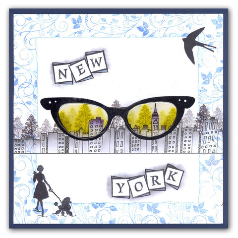 Ladies Glasses A5 Square Stamp & Mask Set