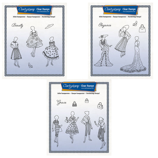 Barbara's Elegant Ladies A5 Square Stamp & Mask Collection