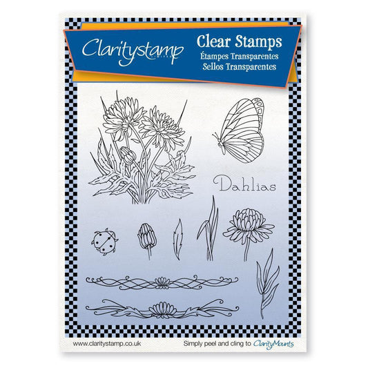 Jayne's Dahlias A5 Stamp Set