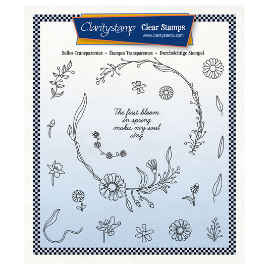 Barbara's Spring Wreath A5 Square Stamp Set