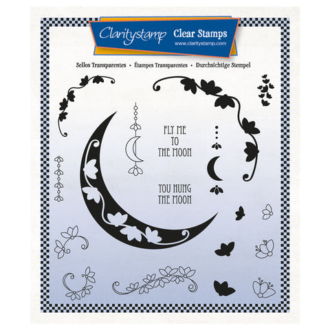 Floral Crescent Moon A5 Square Stamp Set
