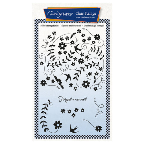 Forget Me Not on the Wing Decorator A6 Stamp Set