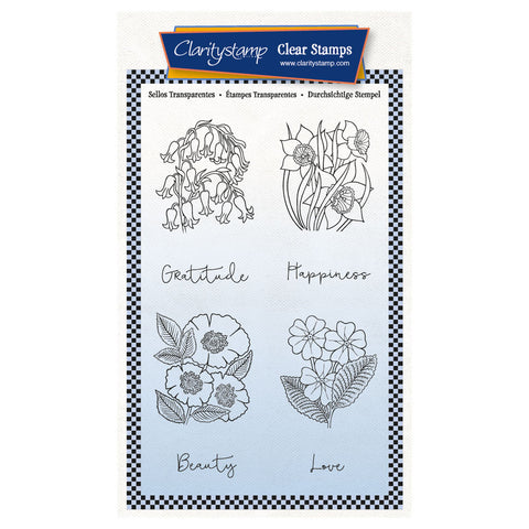Clarity Bluebells & Company A6 Stamp Set