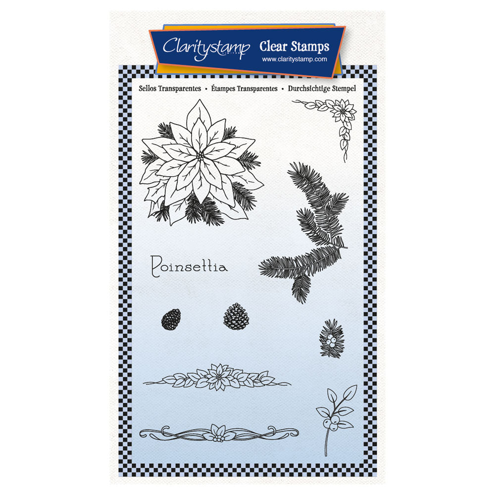 Jayne's Bijou Poinsettia A6 Stamp Set