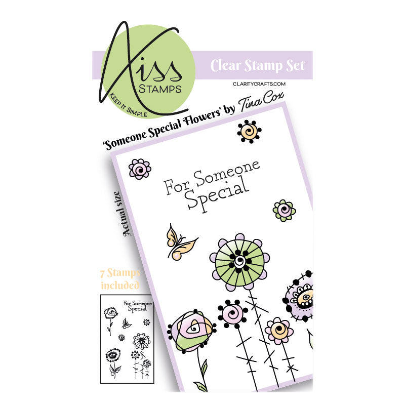 A7 KISS by Clarity - Tina's Someone Special Flowers Stamp Set