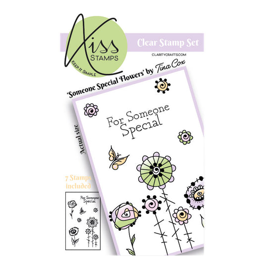 A7 KISS by Clarity - Tina's Someone Special Flowers Stamp Set