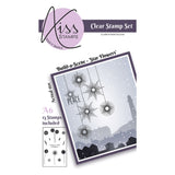 Kiss by Clarity - Build-a-Scene Star Flowers A6 Stamp Set