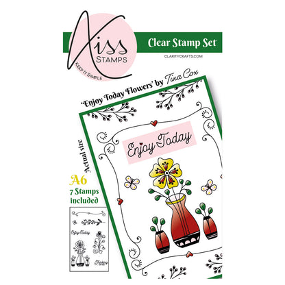 A6 KISS by Clarity - Tina's Enjoy Today Flowers Stamp Set
