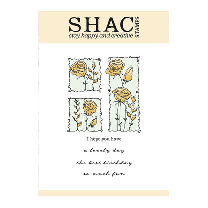 Barbara's SHAC Rose Floral Panels A6 Square Stamp Set