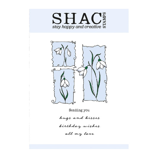 Barbara's SHAC Snowdrop Floral Panels A6 Square Stamp Set