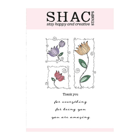 Barbara's SHAC Tulip Floral Panels A6 Stamp Set