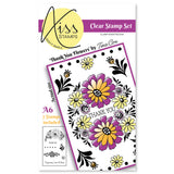 A6 KISS by Clarity - Tina's Thank You Flowers Stamp Set