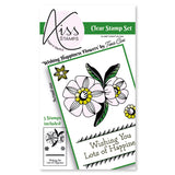 A7 KISS by Clarity - Tina's Wishing Happiness Flowers Stamp Set