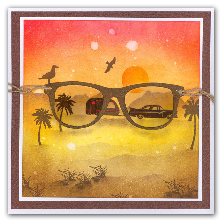 Summer Shades A5 Square Stamp & Mask Set