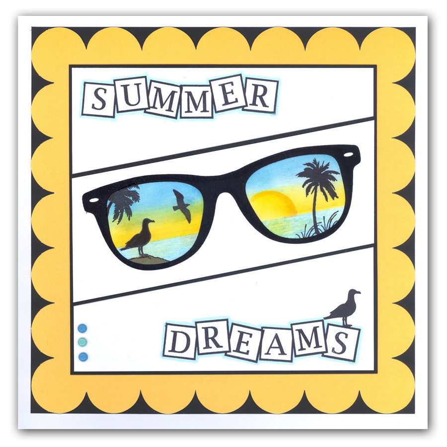 Summer Shades A5 Square Stamp & Mask Set
