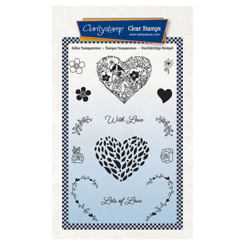 Arty Heart A6 Stamp & Mask Set