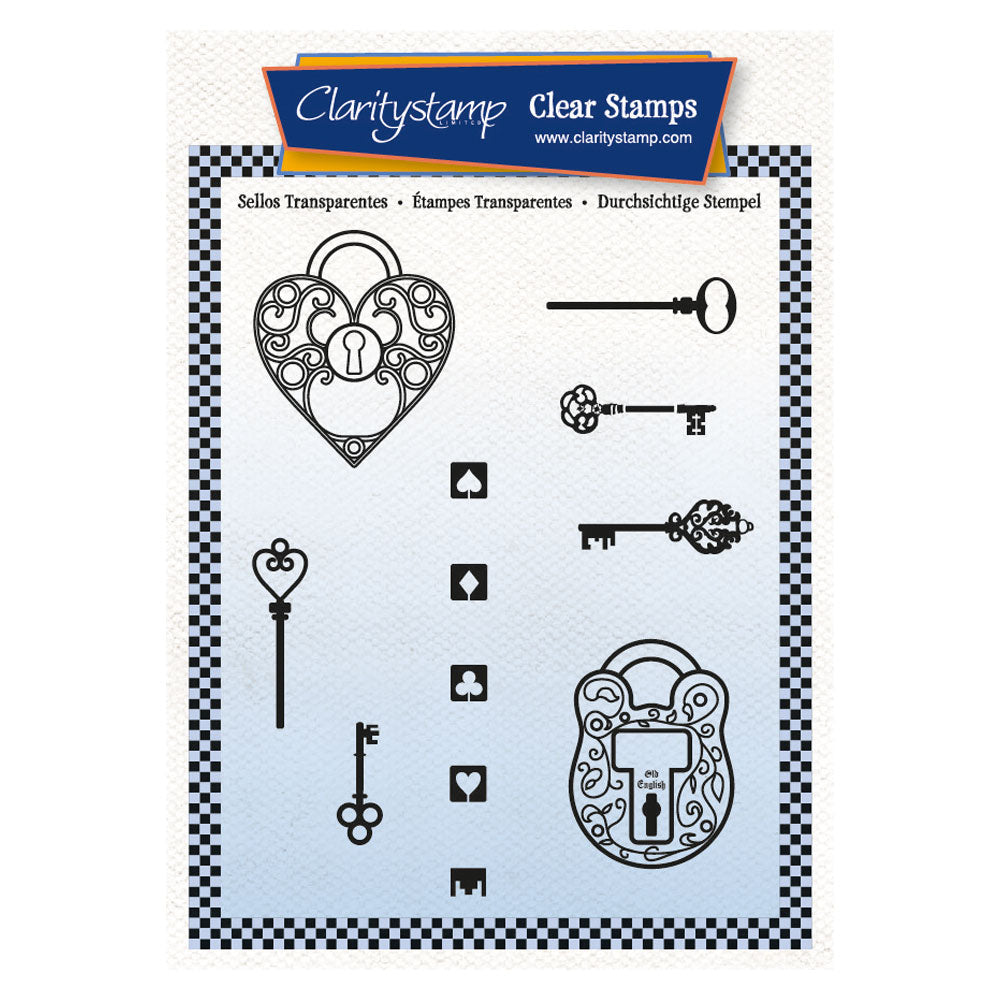 CLEARANCE Bijou Key to My Heart A6 Stamp Set