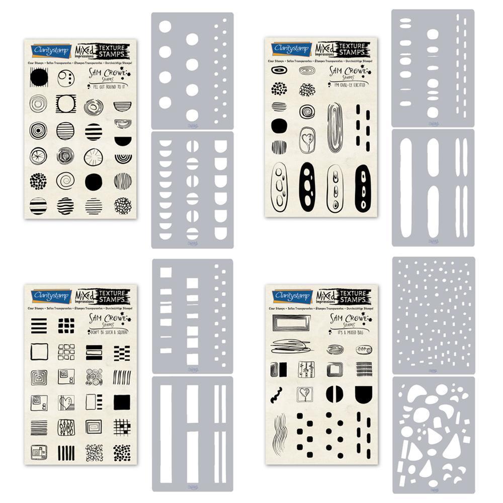 Sam's Shapes - Mixed Impressions A5 Stamp & Stencil Collection