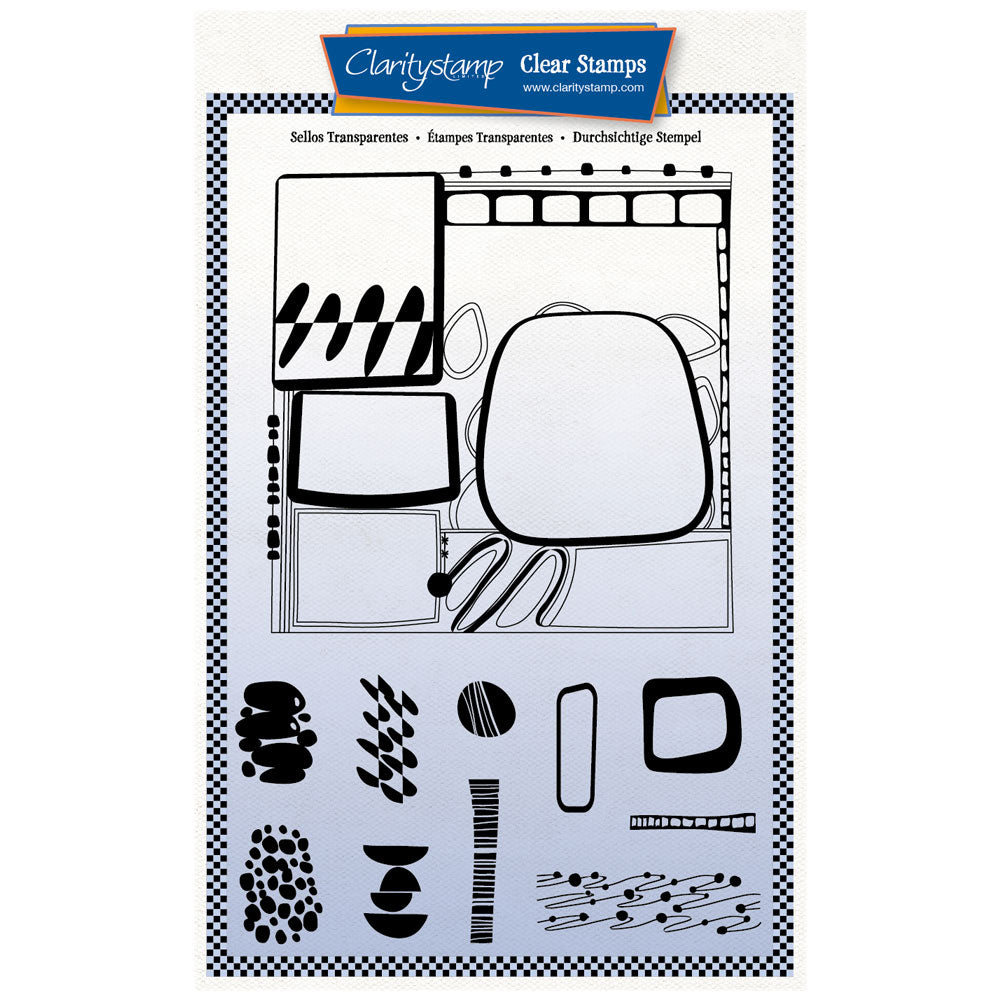 Sixties Retro Layout Montage A5 Stamp & Mask Set