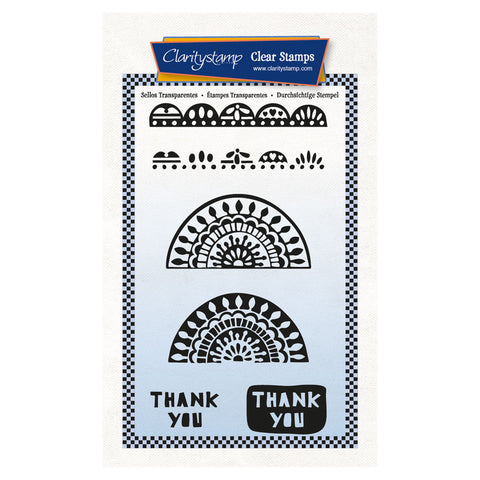 Barbara's Thank You Block Print - Two Way Overlay A6 Stamp Set