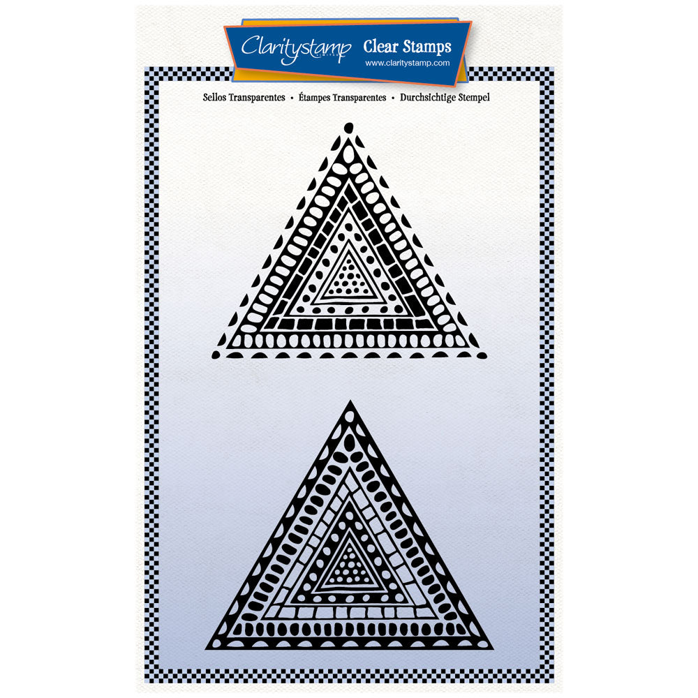 Block Print Dotty Triangles - Two Way Overlay A5 Stamp Set