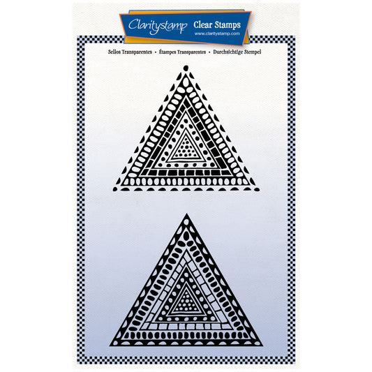 Block Print Dotty Triangles - Two Way Overlay A5 Stamp Set