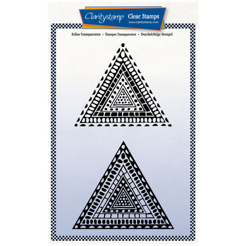 Barbara's Dotty Triangles Block Print - Two Way Overlay A5 Stamp Set