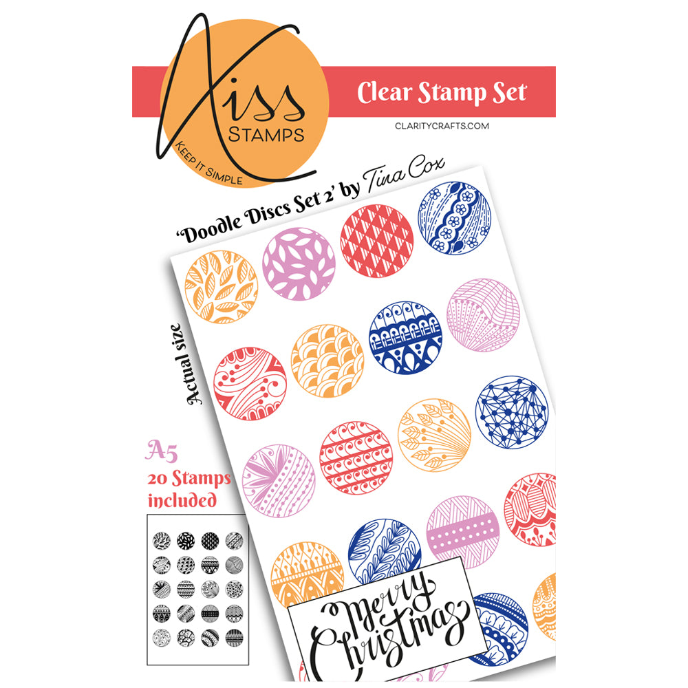 Kiss by Clarity - Doodle Discs Set 2 A5 Stamp Set