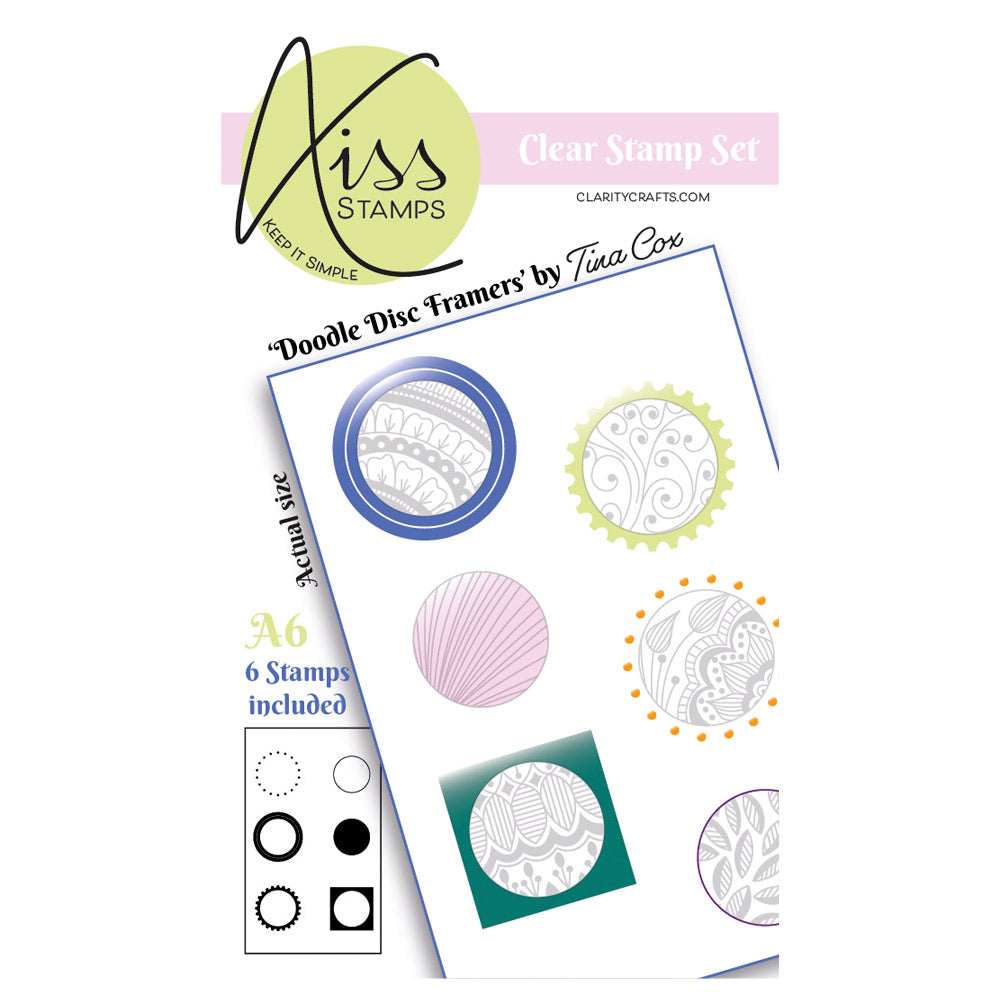 Kiss by Clarity - Doodle Disc Framers A6 Stamp Set