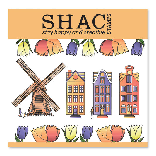 Barbara's SHAC Bijou Holland A5 Square Stamp & Mask Set