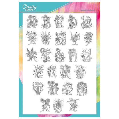 Barbara's Bijou Floral Alphabet A4 Stamp Set