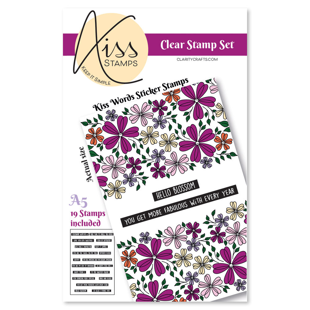 KISS by Clarity - KISS Sticker Words A5 Stamp Set – Claritystamp