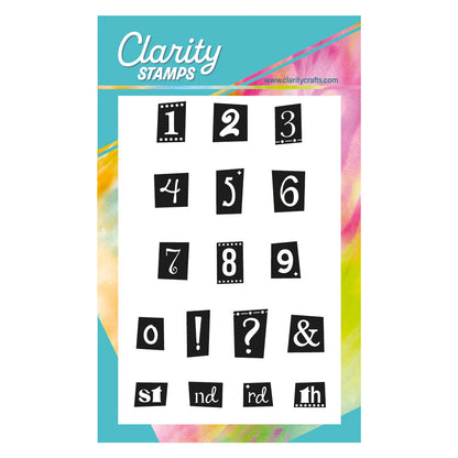 Block Print Numbers A6 Stamp Set