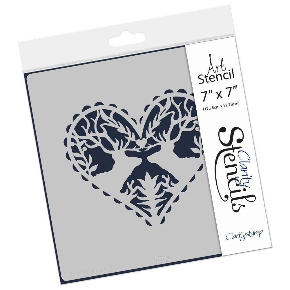 Deer Heart 7" x 7" Stencil