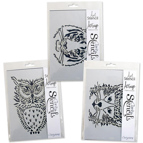 Wild Animal Faces Stencils A5 (Set of 3)