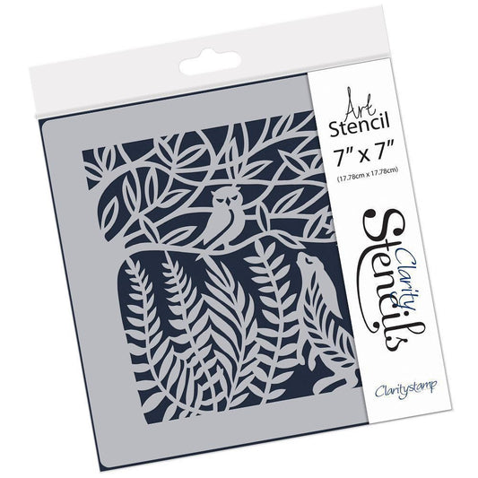 Hare & the Owl 7" x 7" Stencil