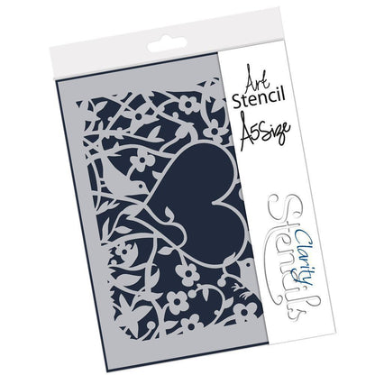 Heart Bird A5 Stencil